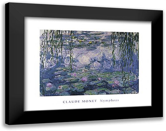 Nympheas 36x28 Black Modern Wood Framed Art Print Poster by Monet, Claude