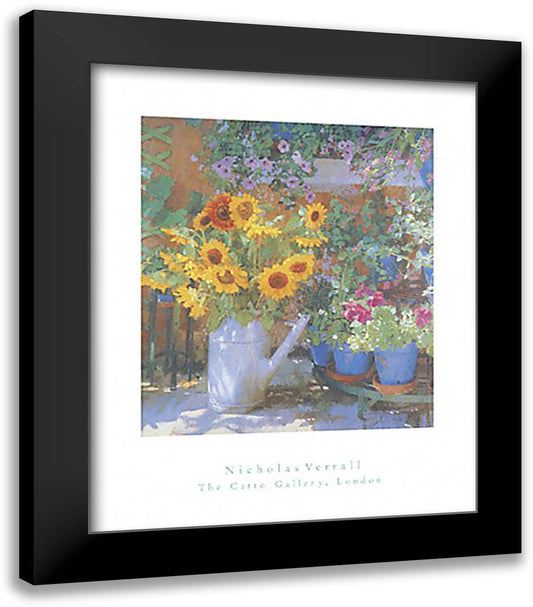 Sunflowers 20x24 Black Modern Wood Framed Art Print Poster by Verrall, Nicholas