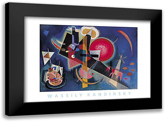 Im Blau 40x28 Black Modern Wood Framed Art Print Poster by Kandinsky, Wassily