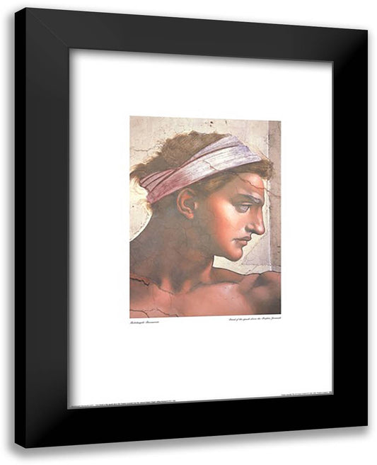 Prophet Jeremiah 24x32 Black Modern Wood Framed Art Print Poster by Michelangelo