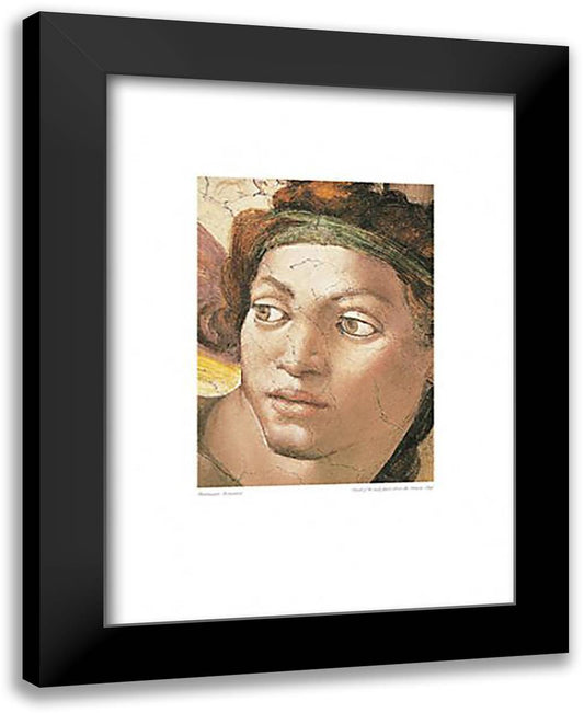 Cumaen Sybil 24x32 Black Modern Wood Framed Art Print Poster by Michelangelo