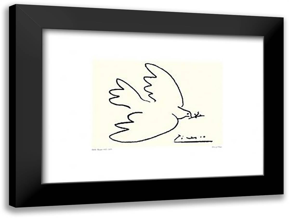 Dove of Peace 32x24 Black Modern Wood Framed Art Print Poster by Picasso, Pablo