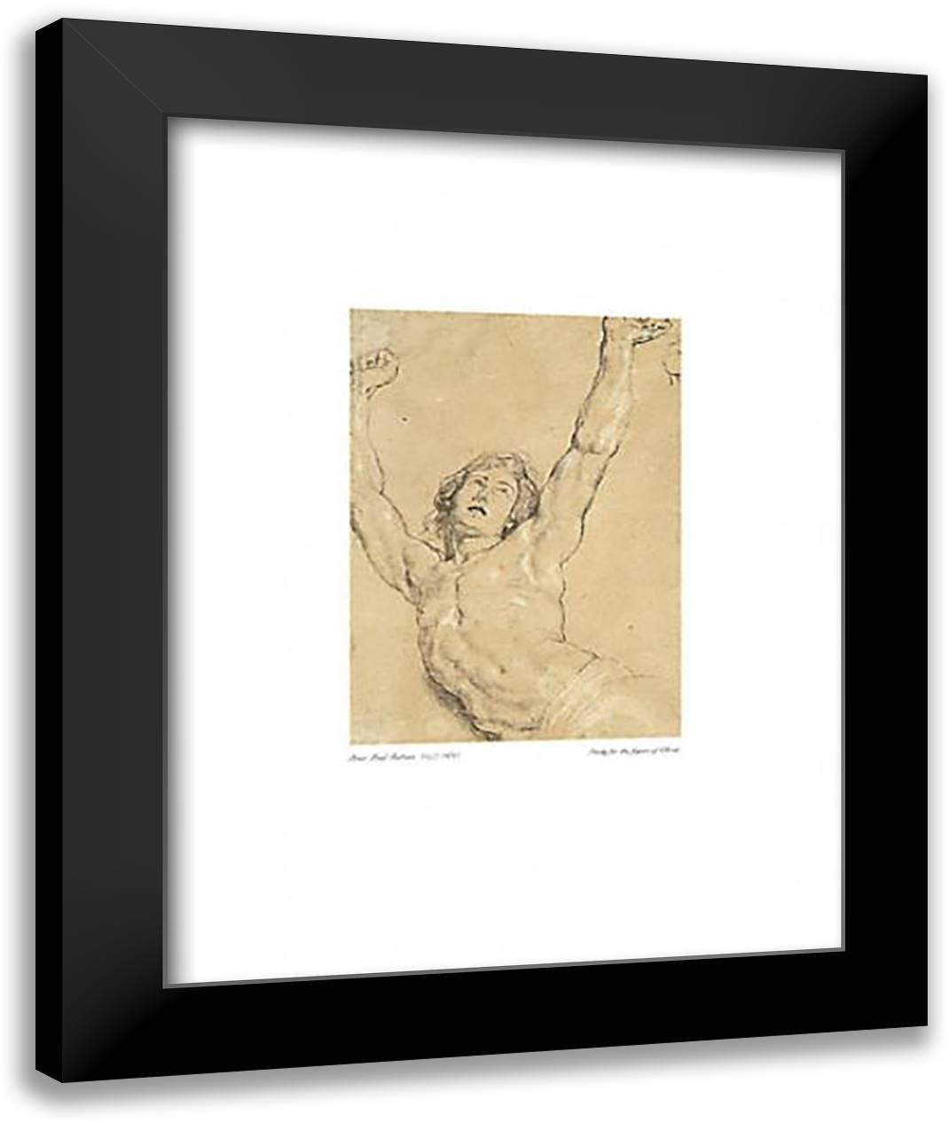 Study for the Figure of Christ 16x20 Black Modern Wood Framed Art Print Poster by Rubens, Peter Paul