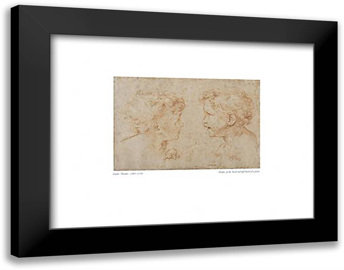 Studies of a Putto 20x16 Black Modern Wood Framed Art Print Poster by Maratti, Carlo