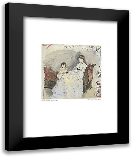 The Artist's Sister 16x20 Black Modern Wood Framed Art Print Poster by Morisot, Berthe