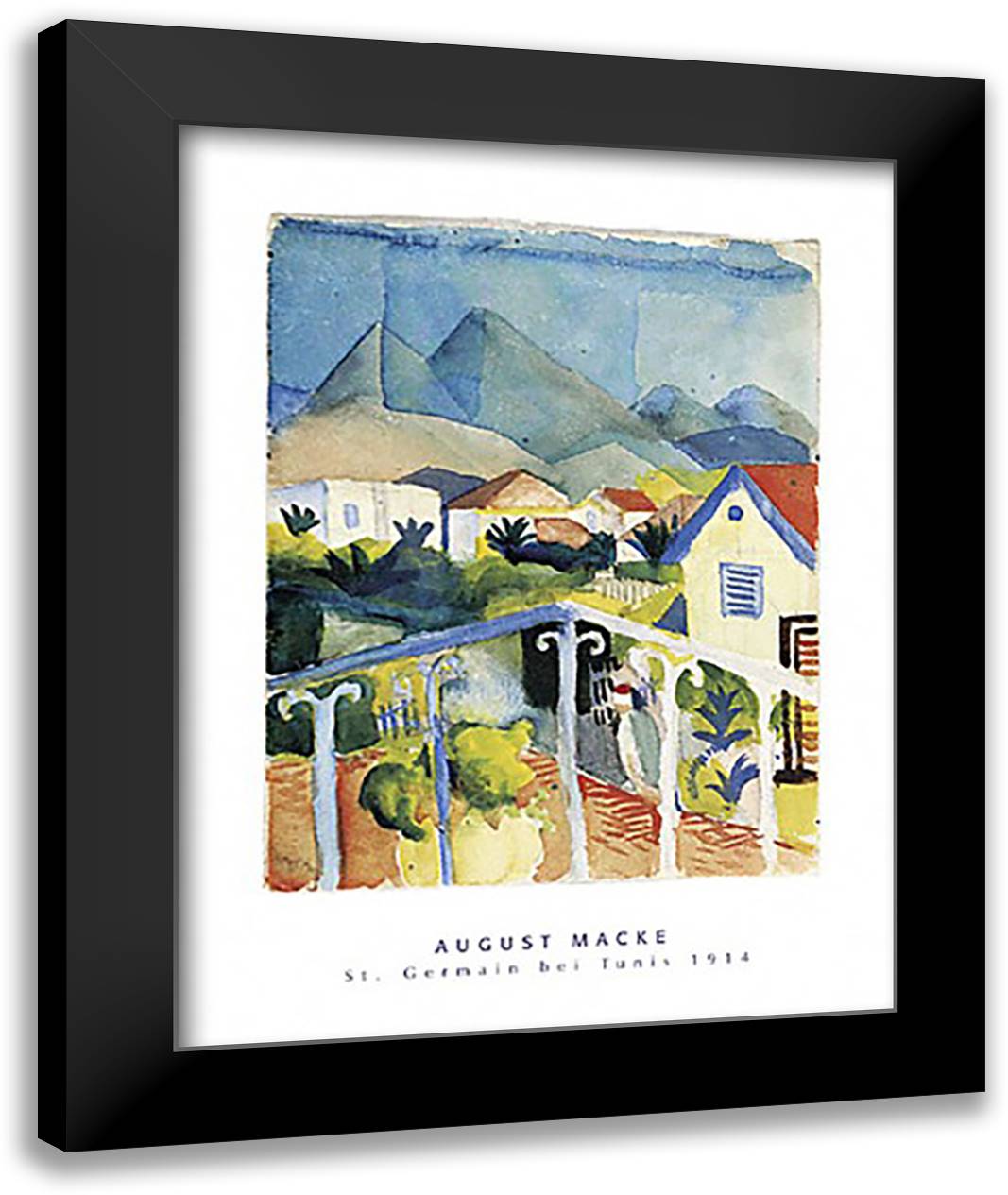 St. Germain bei Tunis 16x20 Black Modern Wood Framed Art Print Poster by Macke, August