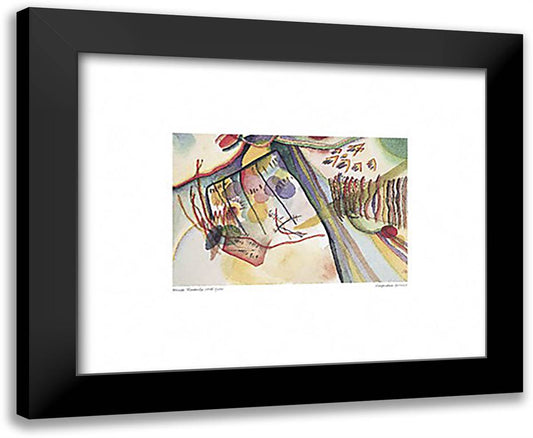 Composition 1911/12 24x20 Black Modern Wood Framed Art Print Poster by Kandinsky, Wassily