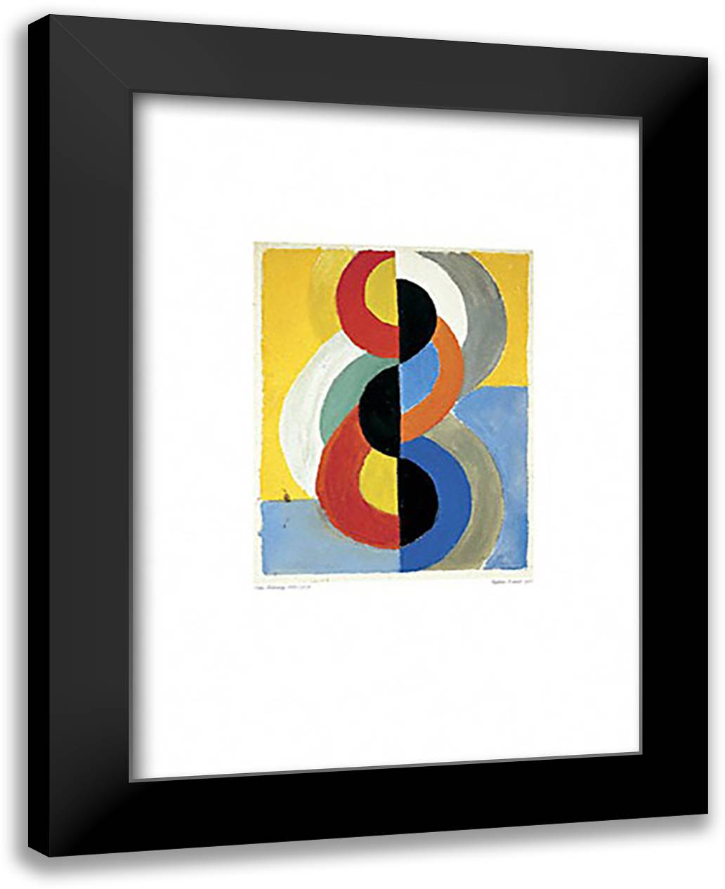 Rythme Couleur II 24x32 Black Modern Wood Framed Art Print Poster by Delaunay, Sonia