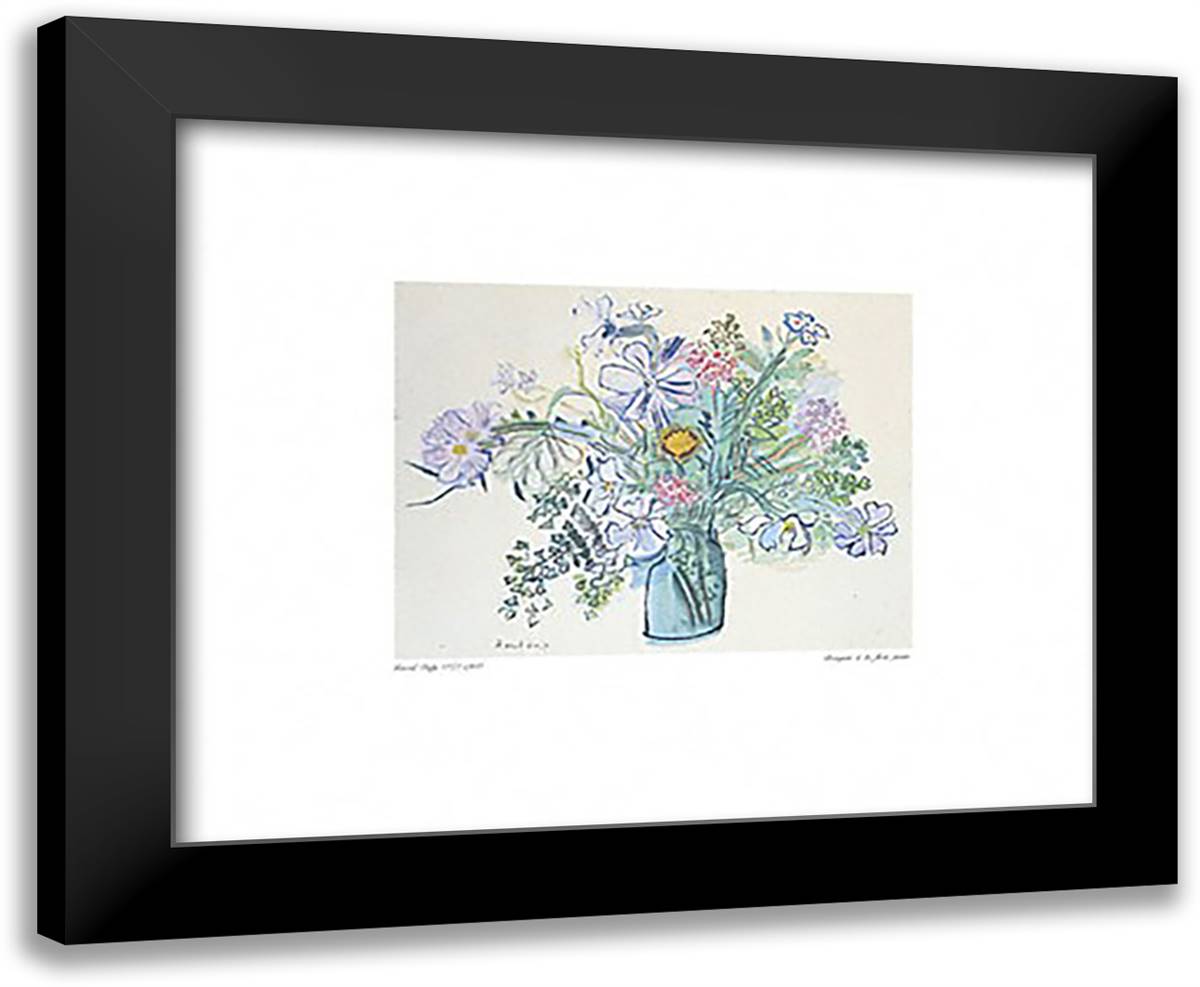 Bouquet a la Fleur Jaune 24x20 Black Modern Wood Framed Art Print Poster by Dufy, Raoul