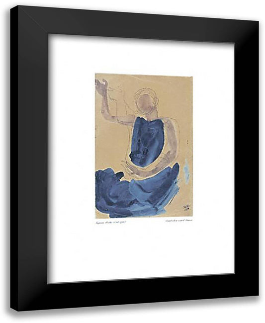 Seated Cambodian Dancer 24x32 Black Modern Wood Framed Art Print Poster by Rodin, Auguste