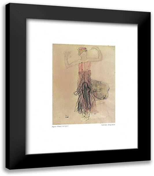 Cambodian Spring Dancer 20x24 Black Modern Wood Framed Art Print Poster by Rodin, Auguste