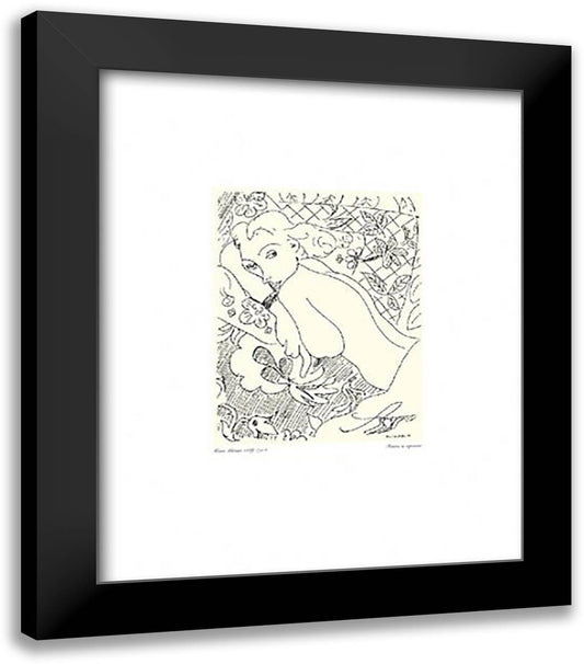 Femme se Reposant 20x24 Black Modern Wood Framed Art Print Poster by Matisse, Henri