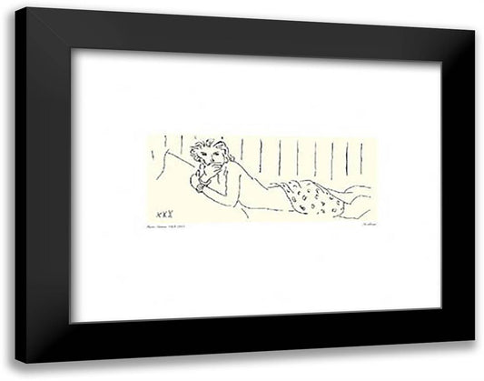 Nu Allong 20x16 Black Modern Wood Framed Art Print Poster by Matisse, Henri