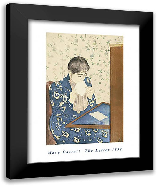 The Letter 16x20 Black Modern Wood Framed Art Print Poster by Cassatt, Mary