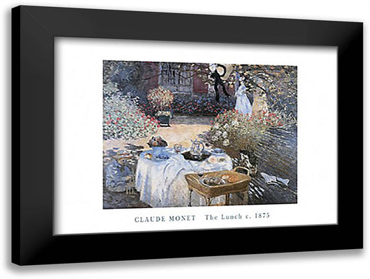 The Lunch 32x24 Black Modern Wood Framed Art Print Poster by Monet, Claude