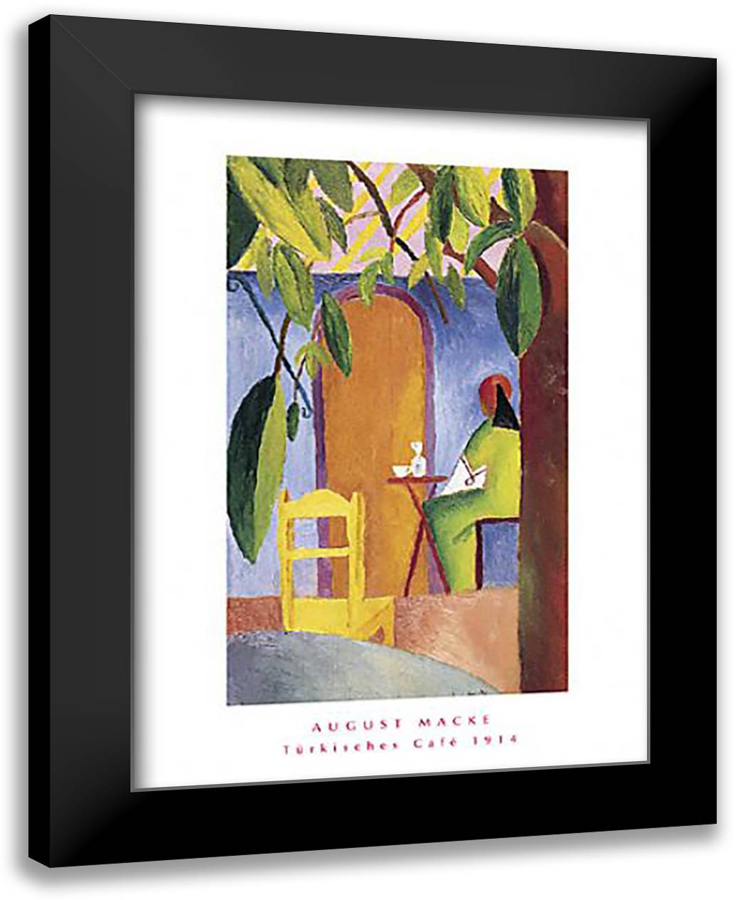 Turkisches Cafe 24x32 Black Modern Wood Framed Art Print Poster by Macke, August