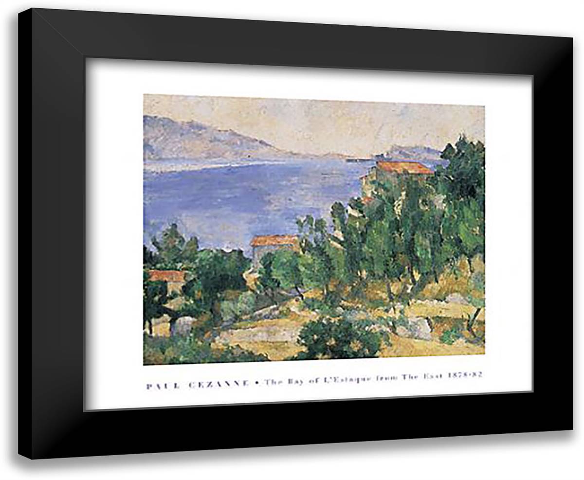 Bay of LEstaque 24x20 Black Modern Wood Framed Art Print Poster by Cezanne, Paul