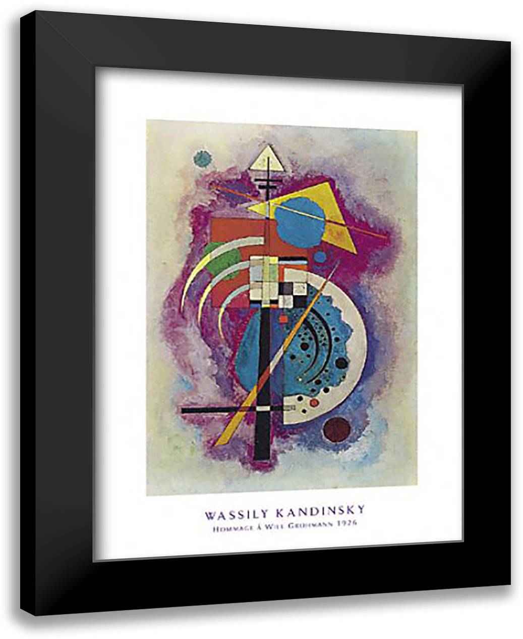 Hommage a Will Grohmann 24x32 Black Modern Wood Framed Art Print Poster by Kandinsky, Wassily