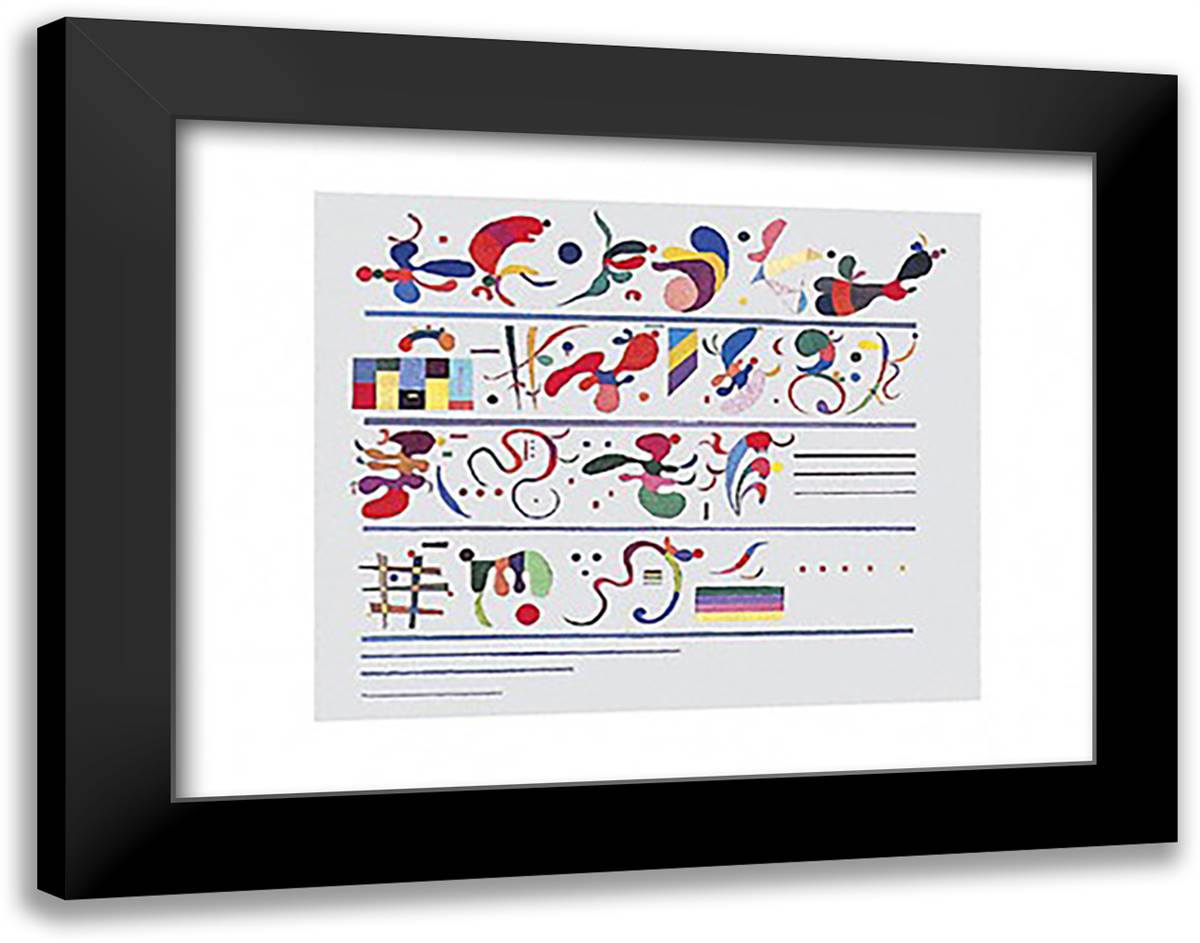 Succession 20x16 Black Modern Wood Framed Art Print Poster by Kandinsky, Wassily