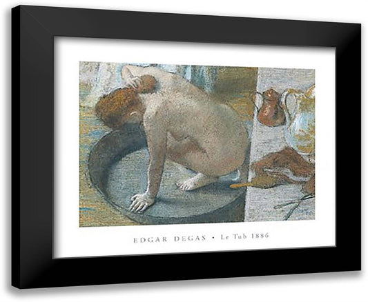 Le Tub 24x20 Black Modern Wood Framed Art Print Poster by Degas, Edgar