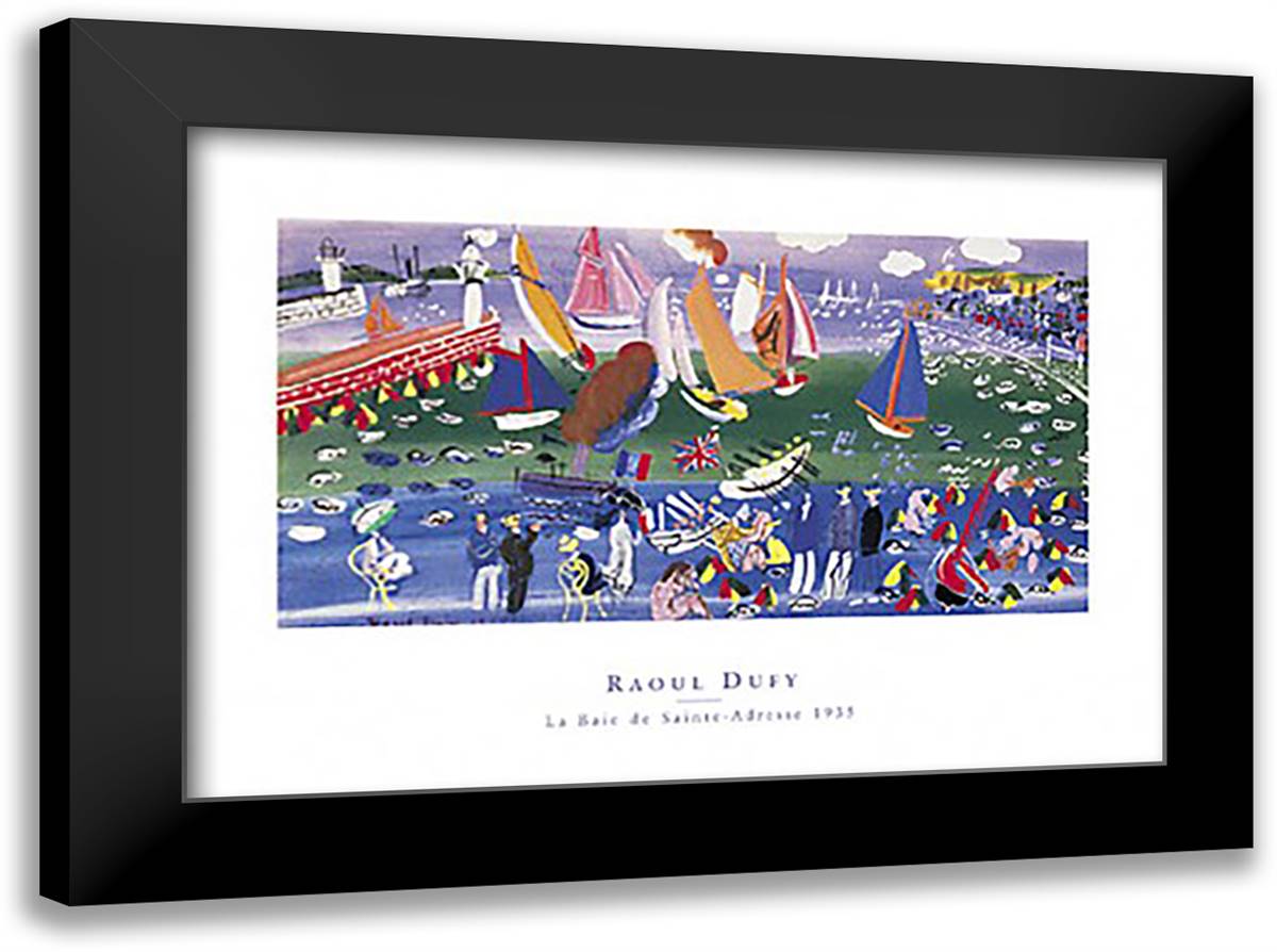 La Baie de Sainte-Adresse 40x28 Black Modern Wood Framed Art Print Poster by Dufy, Raoul