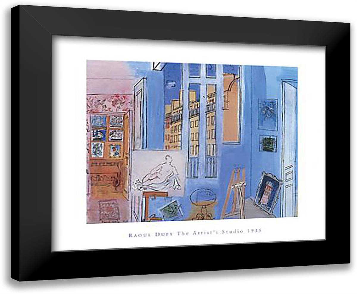 The Artist's Studio 24x20 Black Modern Wood Framed Art Print Poster by Dufy, Raoul