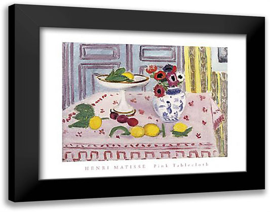 Pink Tablecloth 36x28 Black Modern Wood Framed Art Print Poster by Matisse, Henri