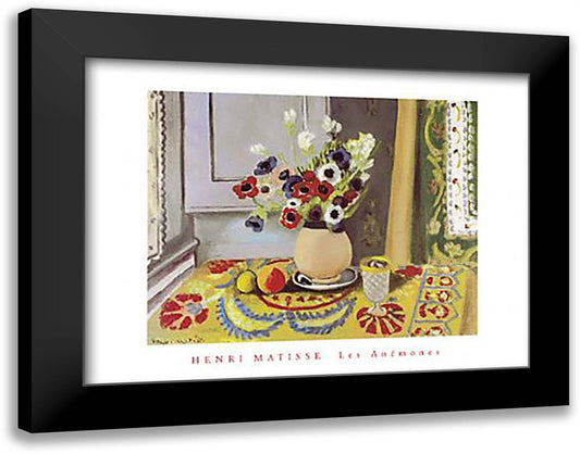 Les Anmones 36x28 Black Modern Wood Framed Art Print Poster by Matisse, Henri