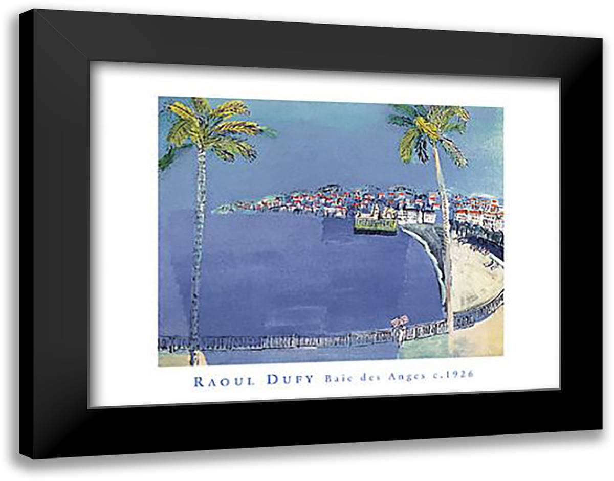 Baie des Anges 36x28 Black Modern Wood Framed Art Print Poster by Dufy, Raoul