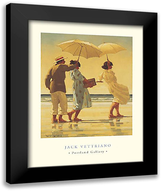 The Picnic Party 28x36 Black Modern Wood Framed Art Print Poster by Vettriano, Jack