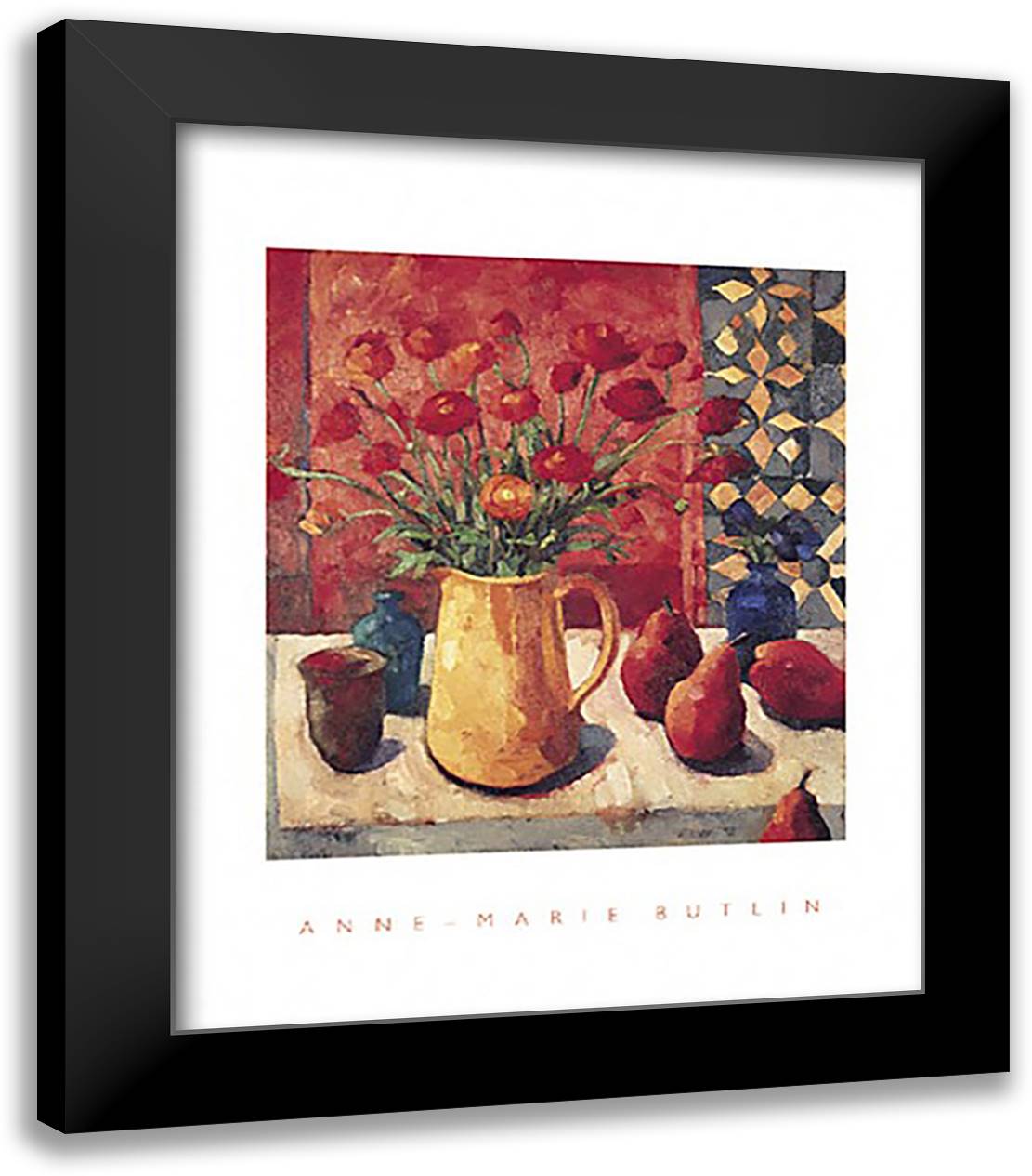 Marie Butlin - Still Life with Yellow Jug 20x24 Black Modern Wood Framed Art Print Poster by Butlin, Anne-Marie