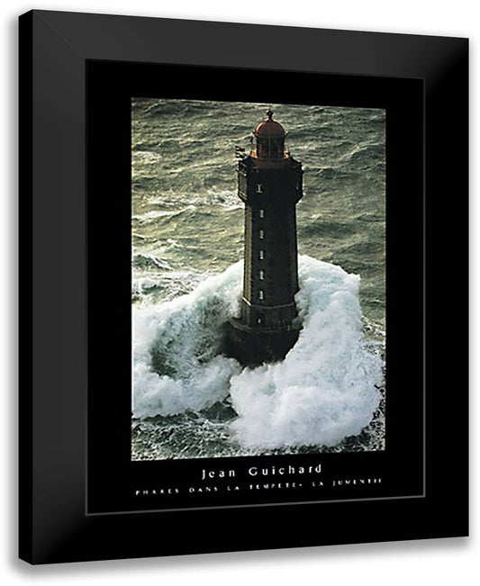 Phares dans la Tempete - La Jument II 24x32 Black Modern Wood Framed Art Print Poster by Guichard, Jean