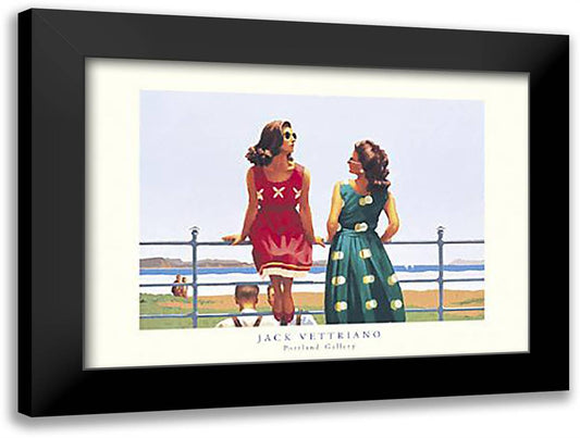 Something in the Air 32x24 Black Modern Wood Framed Art Print Poster by Vettriano, Jack