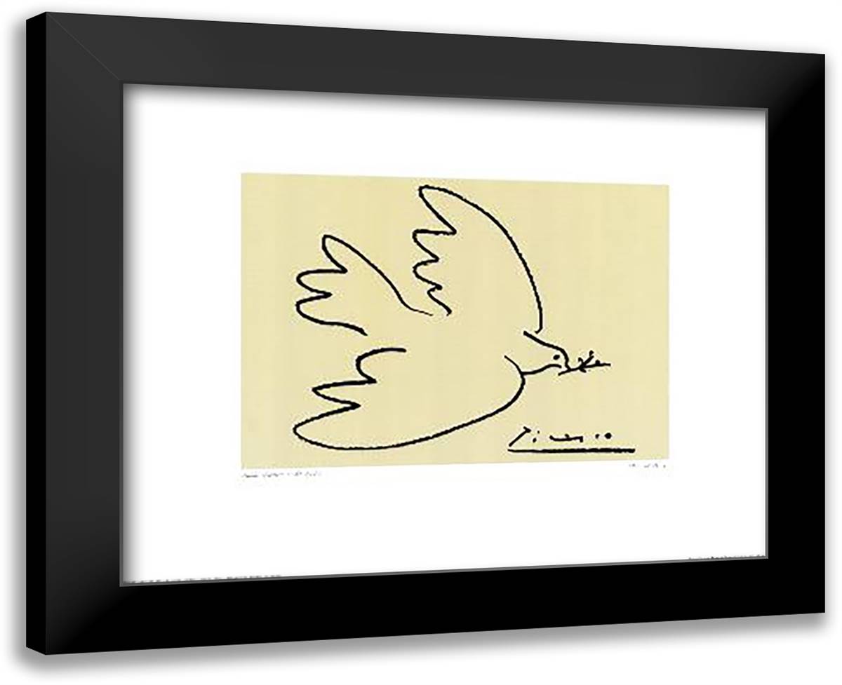 Dove of Peace 24x20 Black Modern Wood Framed Art Print Poster by Picasso, Pablo