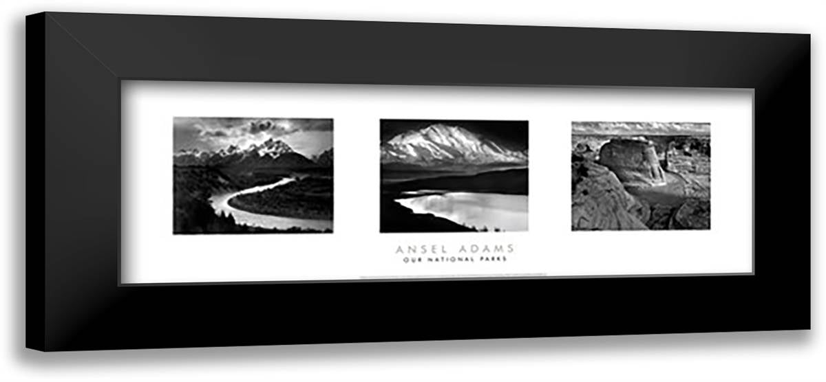 Our National Parks 40x16 Black Modern Wood Framed Art Print Poster by Adams, Ansel