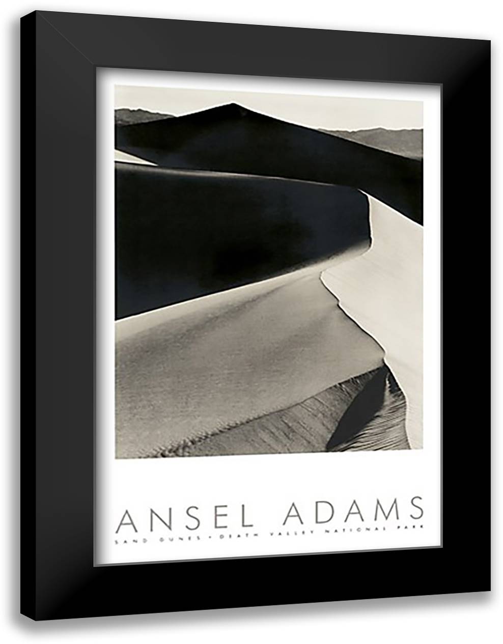 Sand Dunes 28x40 Black Modern Wood Framed Art Print Poster by Adams, Ansel