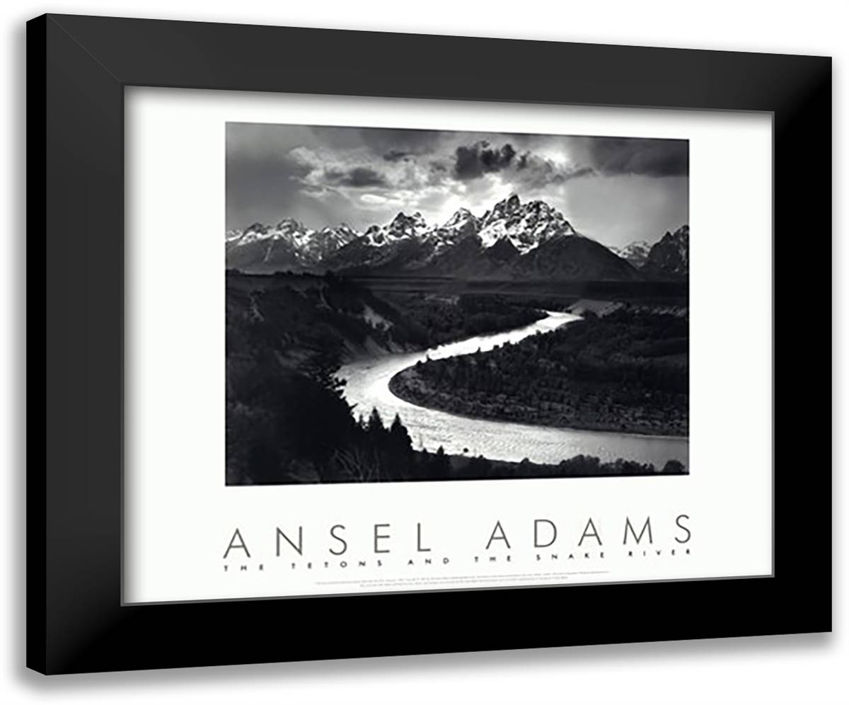 Snake River 34x28 Black Modern Wood Framed Art Print Poster by Adams, Ansel