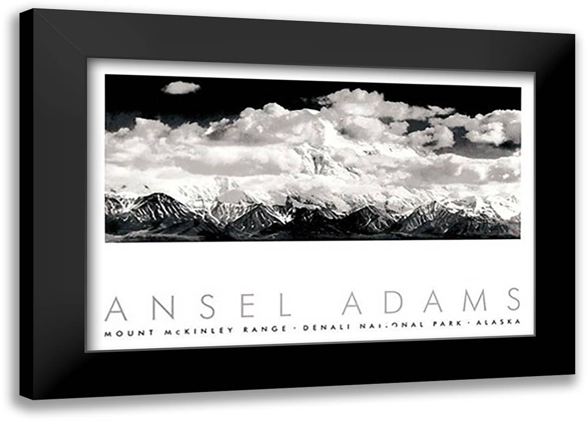 Denali National Park 40x28 Black Modern Wood Framed Art Print Poster by Adams, Ansel