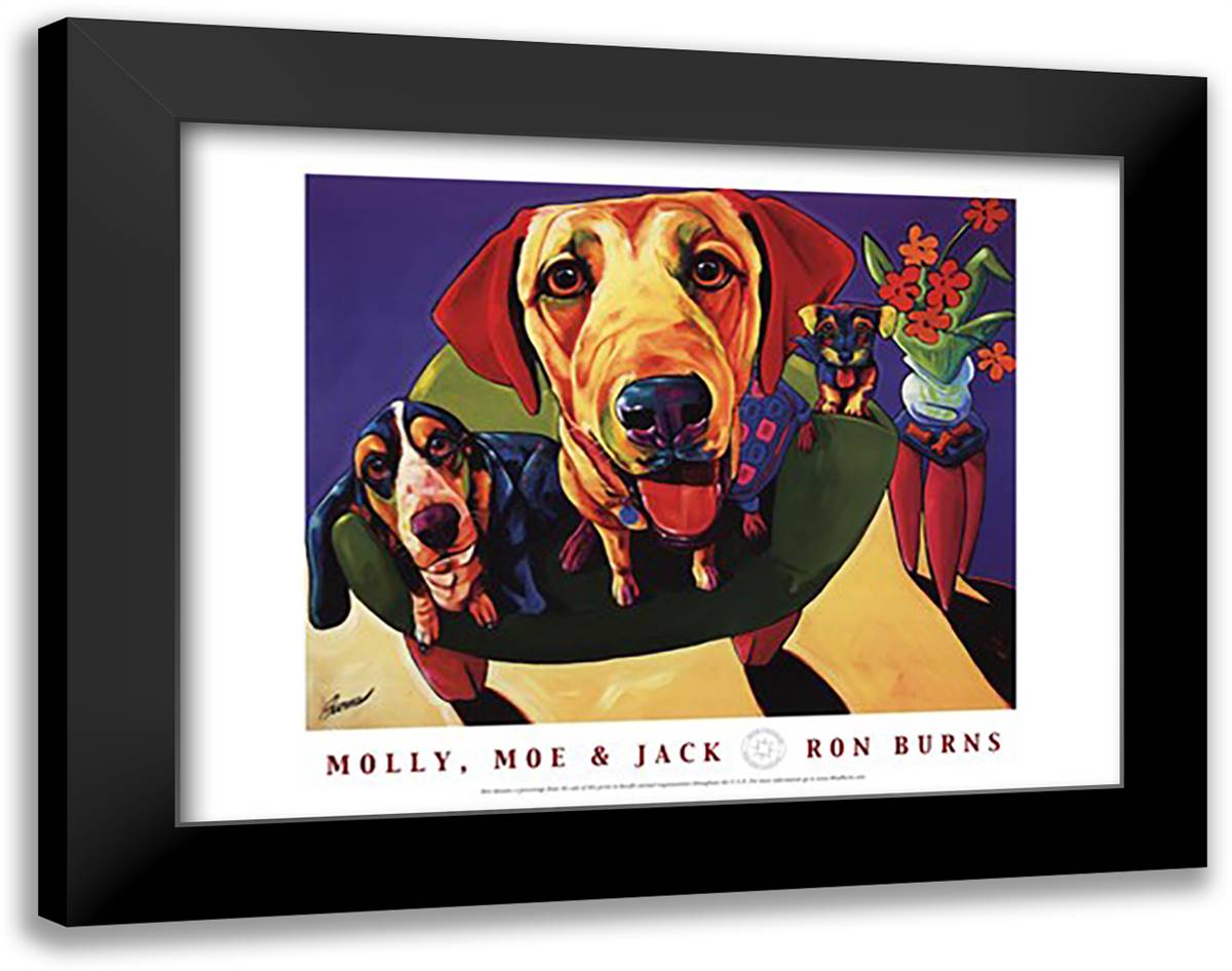 Molly Moe and Jack 28x22 Black Modern Wood Framed Art Print Poster by Burns, Ron