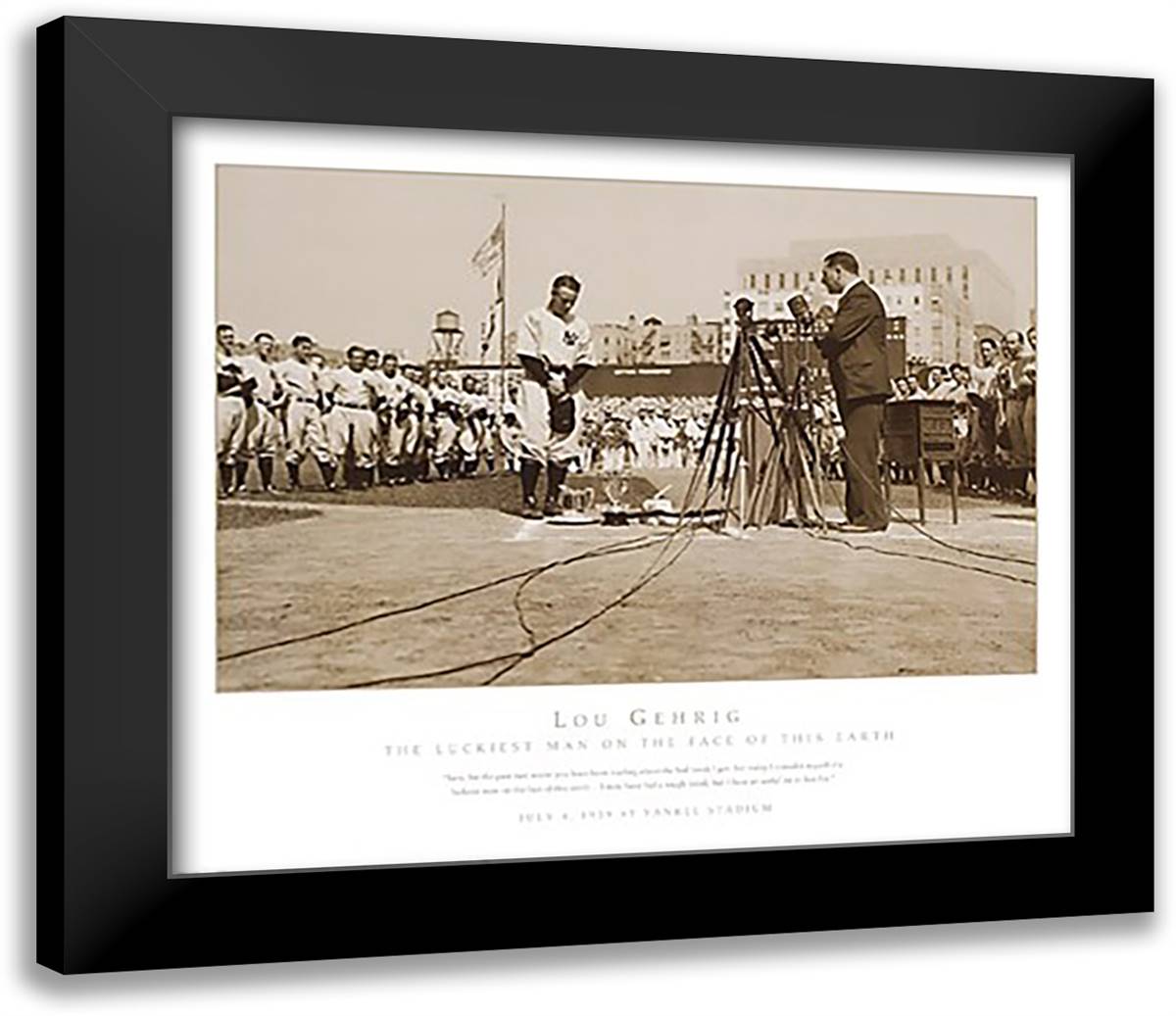 Lou Gehrig Farewell 32x28 Black Modern Wood Framed Art Print Poster by Bettmann-Corbis