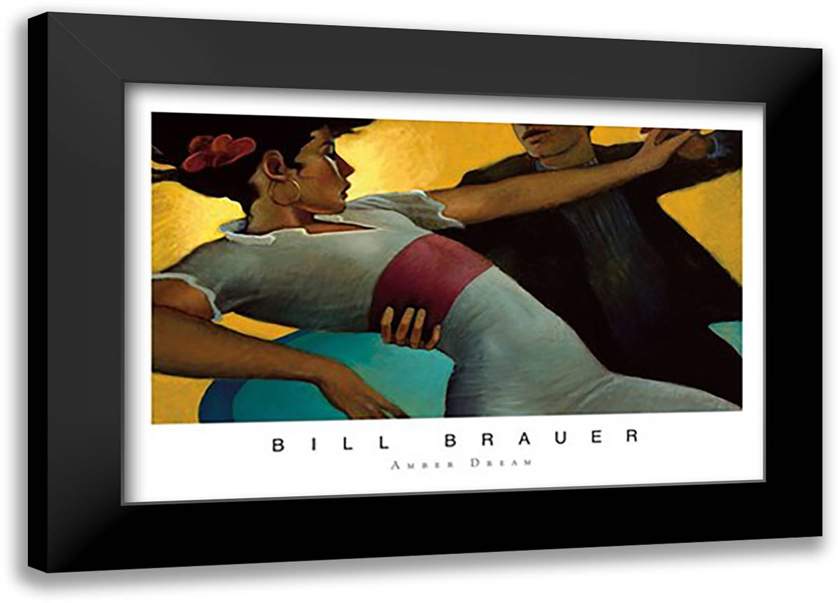 Amber Dream 40x28 Black Modern Wood Framed Art Print Poster by Brauer, Bill