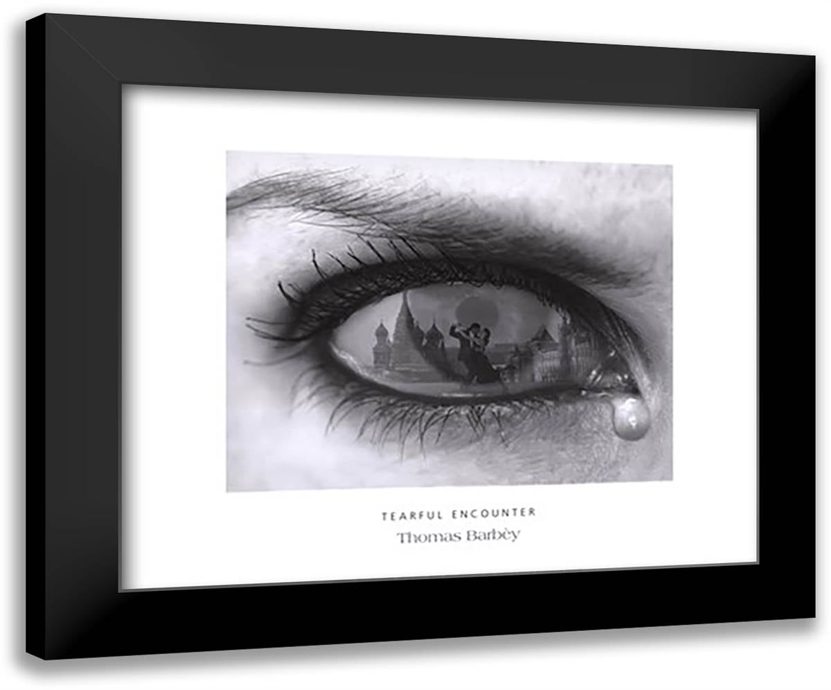 Tearful Encounter 24x20 Black Modern Wood Framed Art Print Poster by Barbey, Thomas