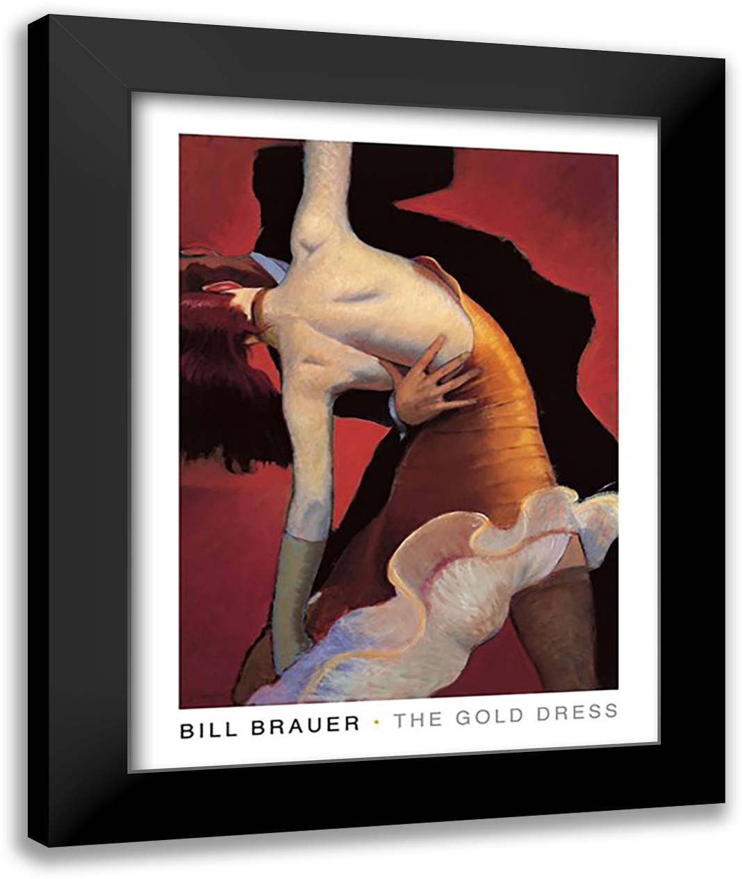 The Gold Dress 12x14 Black Modern Wood Framed Art Print Poster by Brauer, Bill