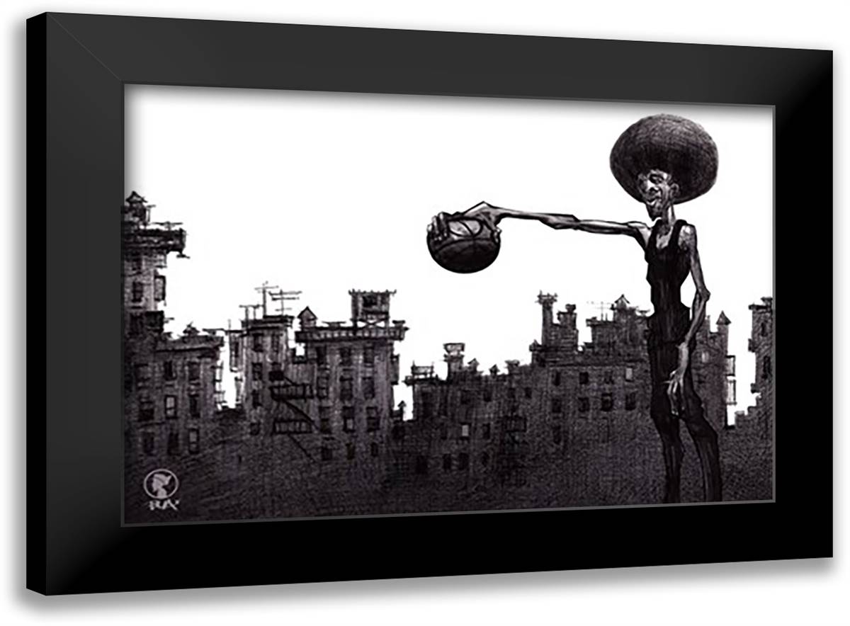 The Baller 20x15 Black Modern Wood Framed Art Print Poster by Bua, Justin