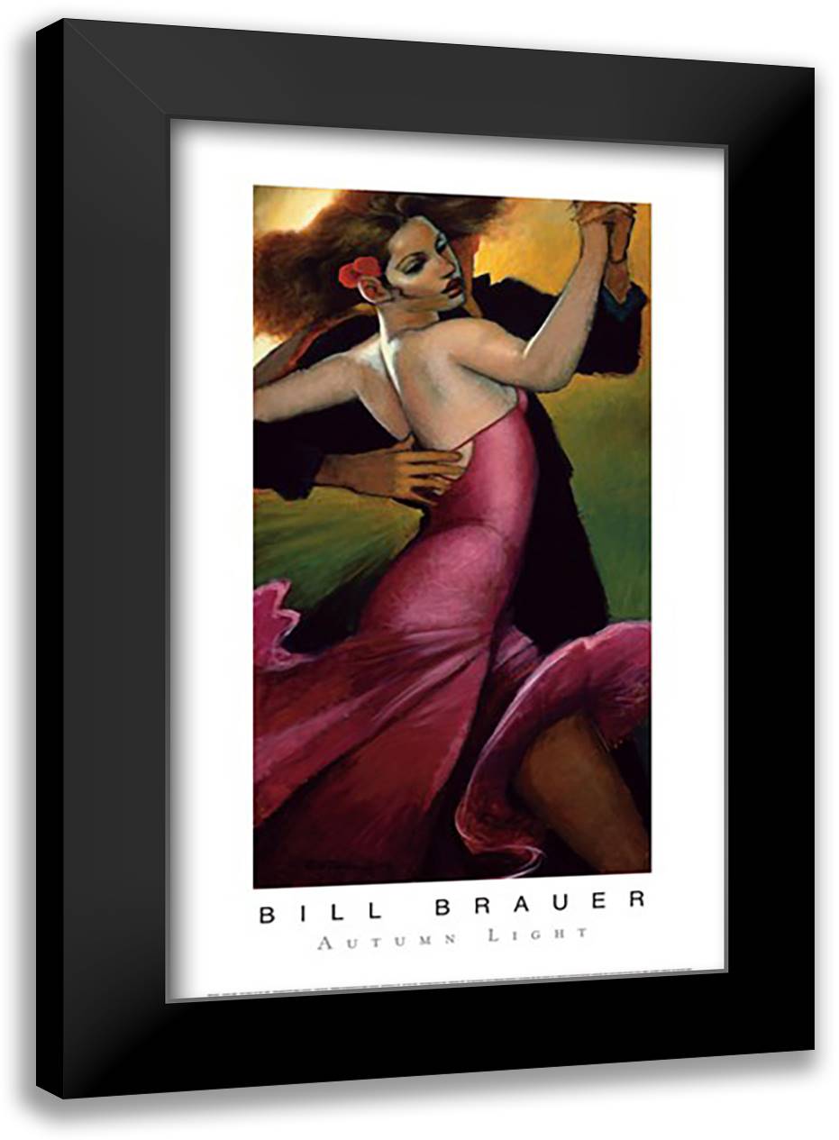Autumn Light 12x14 Black Modern Wood Framed Art Print Poster by Brauer, Bill