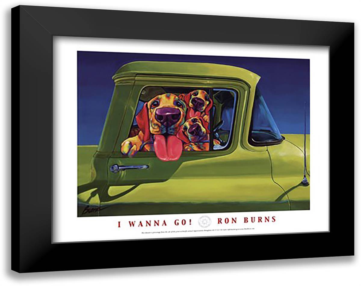I Wanna Go! 28x22 Black Modern Wood Framed Art Print Poster by Burns, Ron