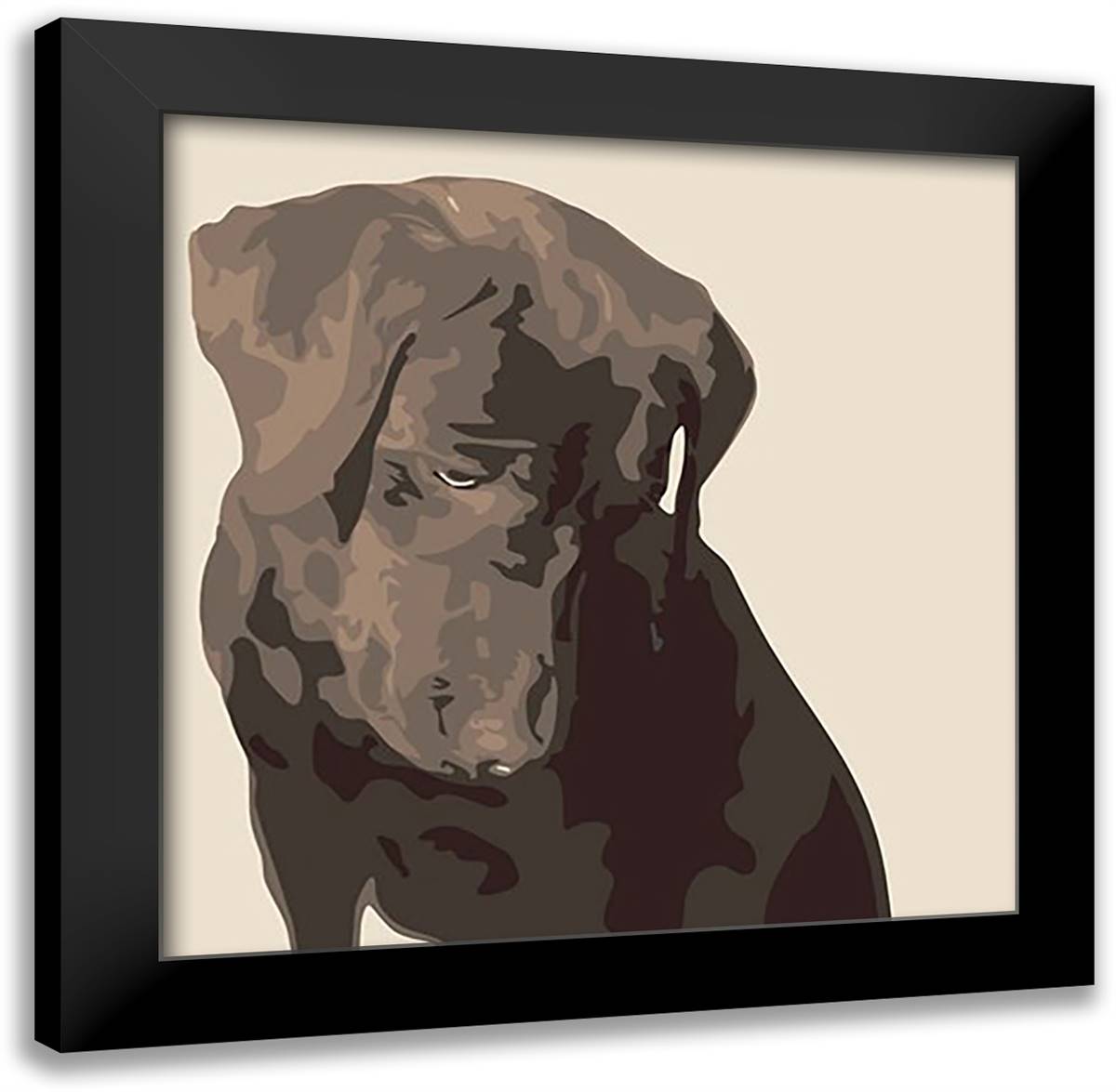 Chocolate Labrador 16x16 Black Modern Wood Framed Art Print Poster by Burrowes, Emily