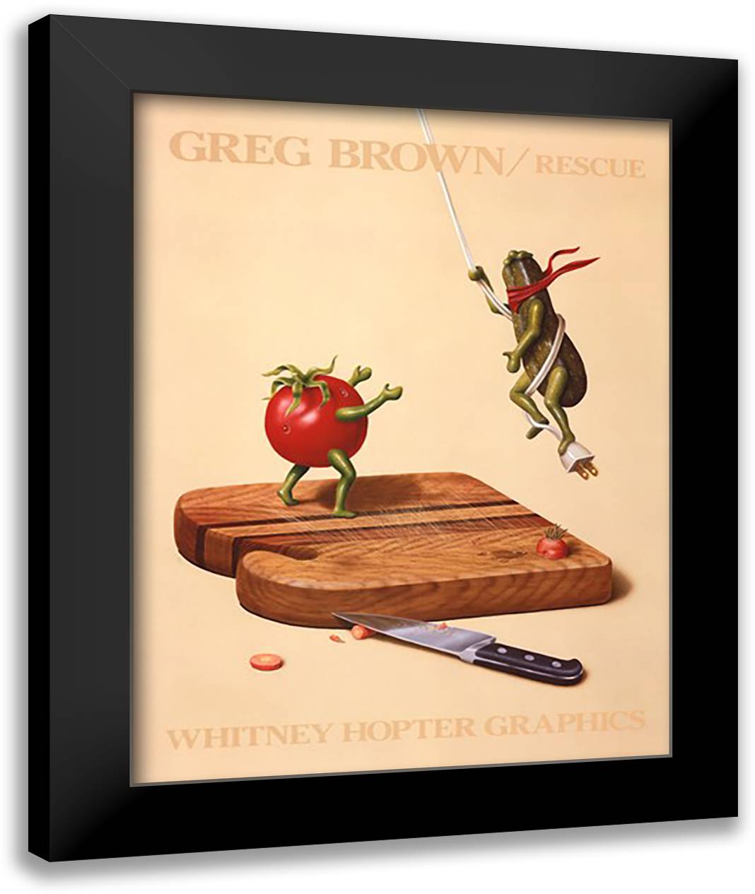 Rescue 22x28 Black Modern Wood Framed Art Print Poster by Brown, Greg