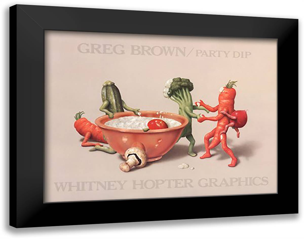 Party Dip 28x22 Black Modern Wood Framed Art Print Poster by Brown, Greg