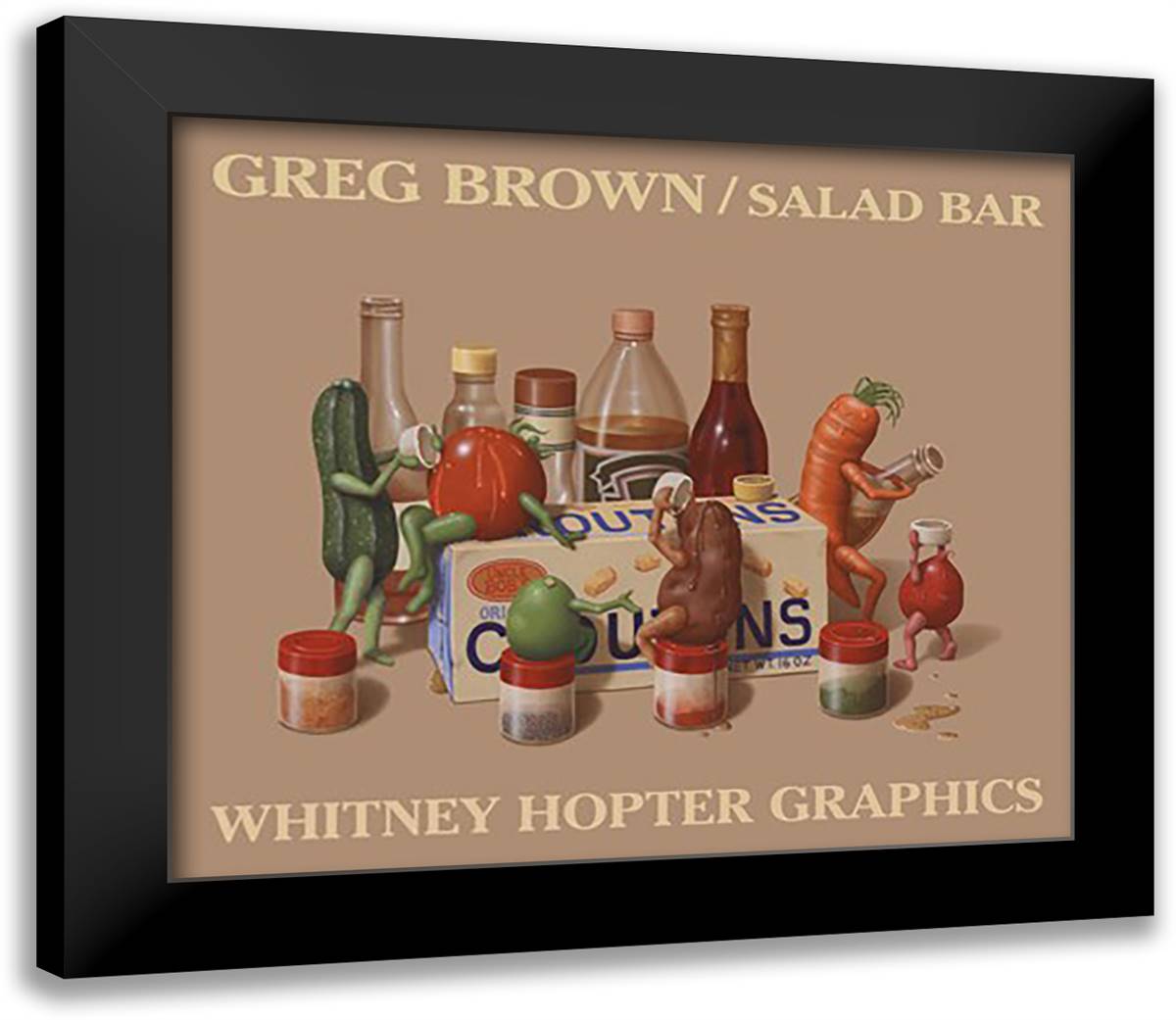 Salad Bar 32x28 Black Modern Wood Framed Art Print Poster by Brown, Greg
